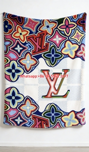 LV Bold Multicolor Throw LV Retro Floral Monogram Blanket IMG_3276